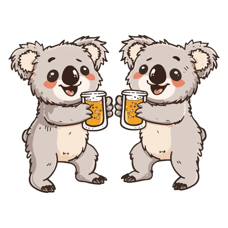 Koala Comic Bier Lustig Saufen