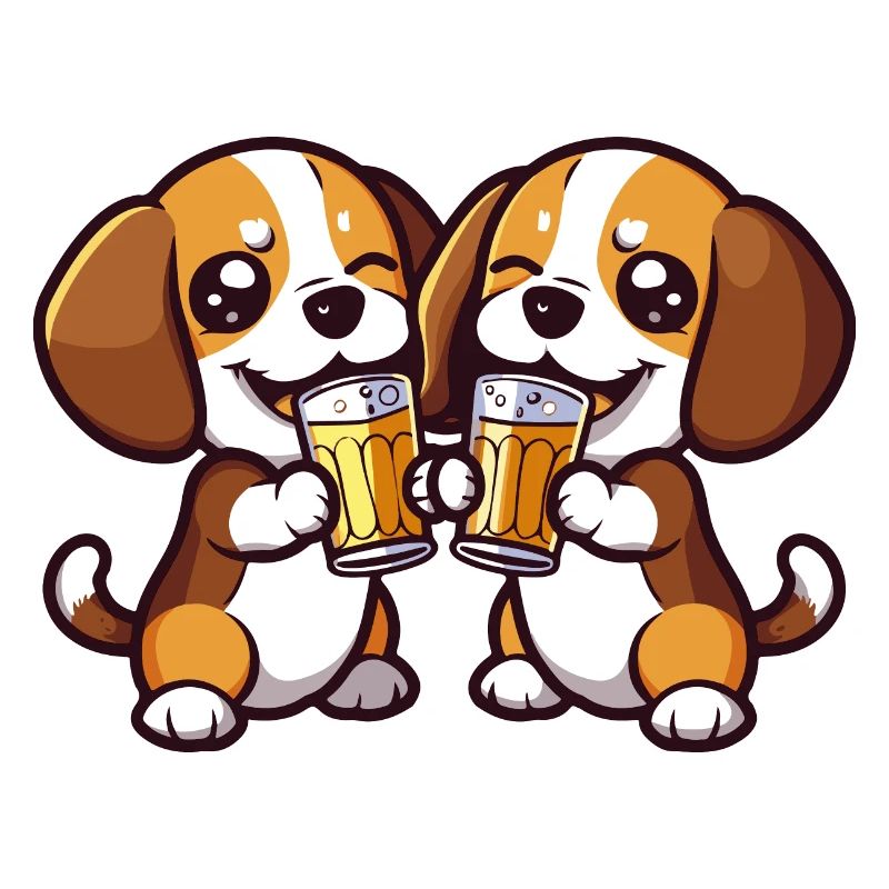 Beagle Hunde Bier Party Trinken