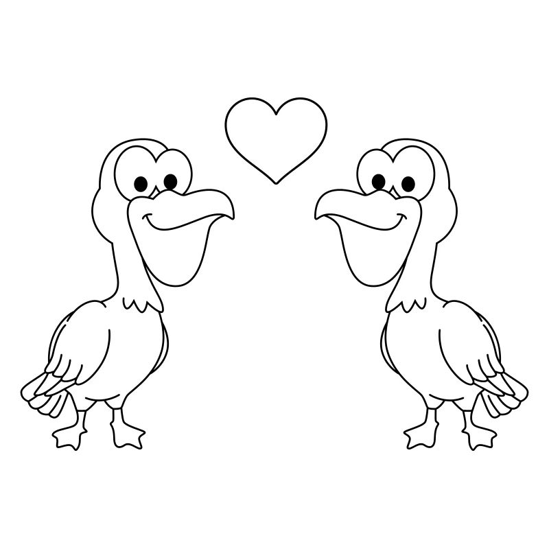 Pelikan Comic Paar liebe