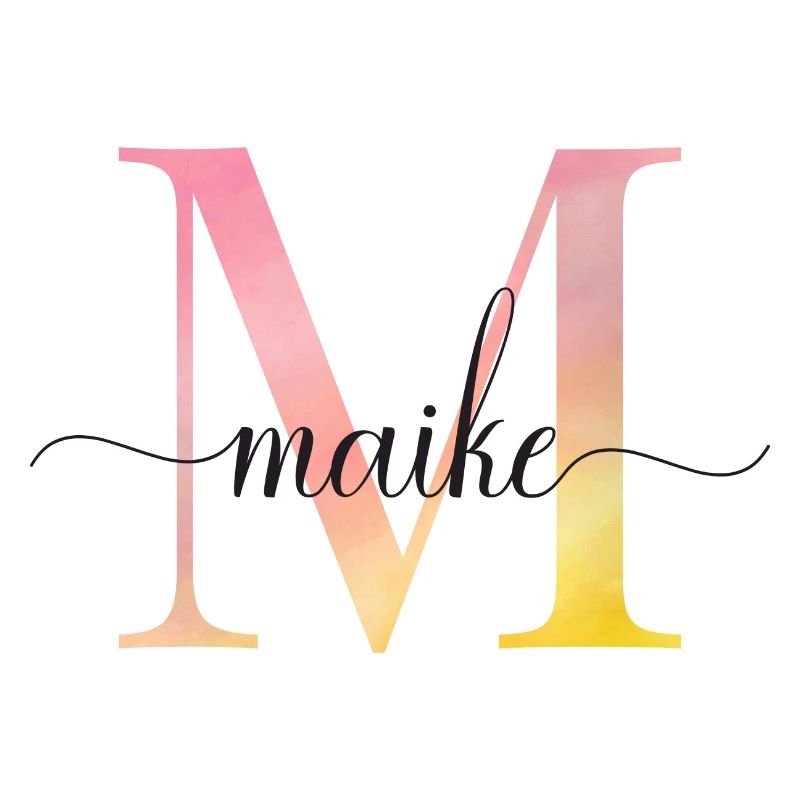 M | Monogramme | Nom | Maïke |Aquarelle