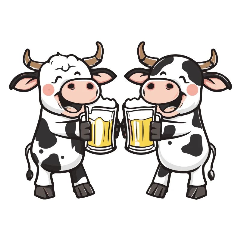 Kuh Comic Bier Lustig Saufen