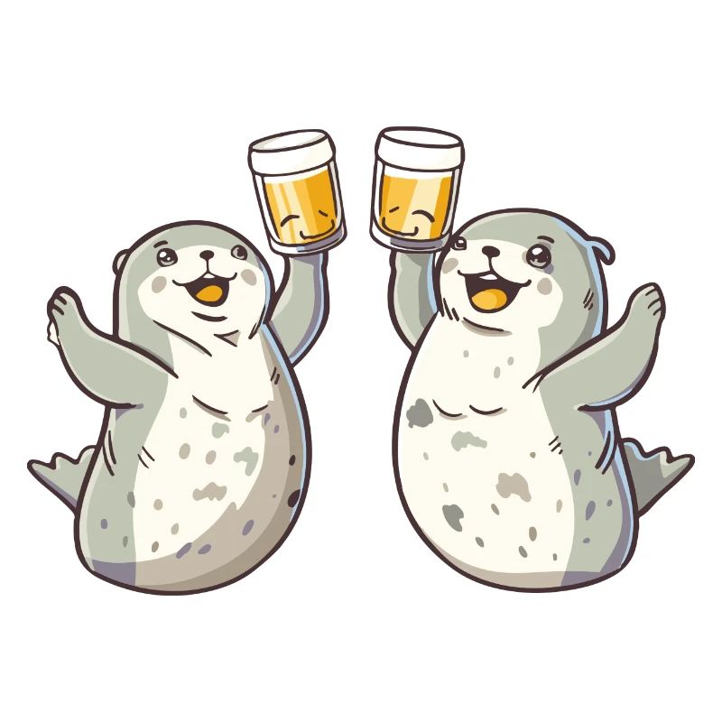 Robbe Tier Bier Lustig Saufen