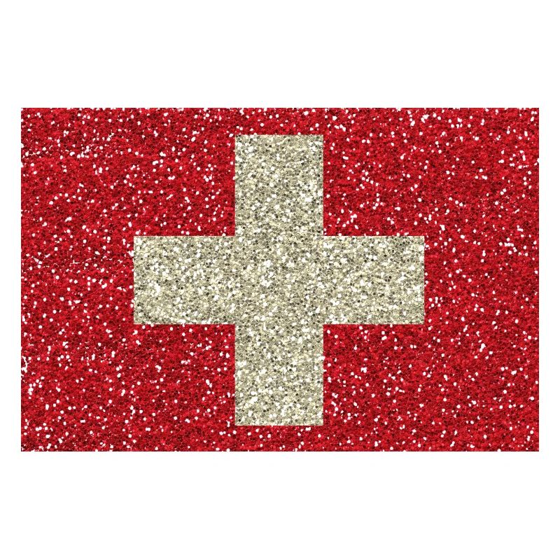 Schweizerfahne Glitzer Heimat Tradition Flagge