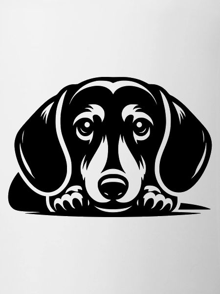 Reclining Dachshund Vector Design