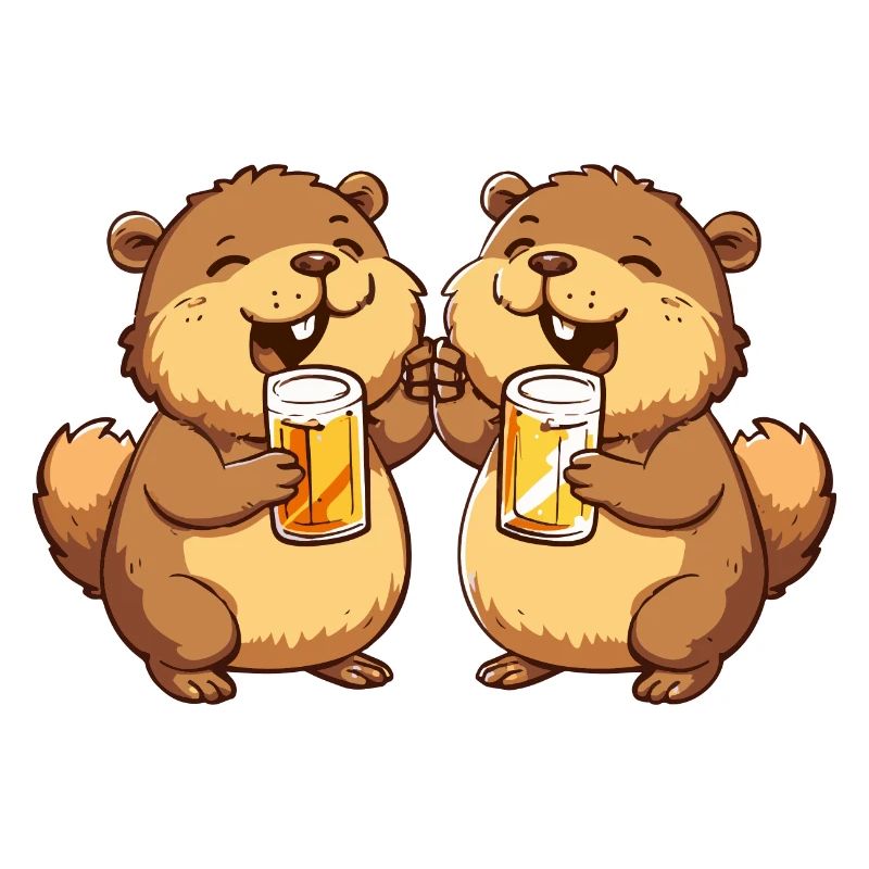 Beaver Comic Beer Party Drink