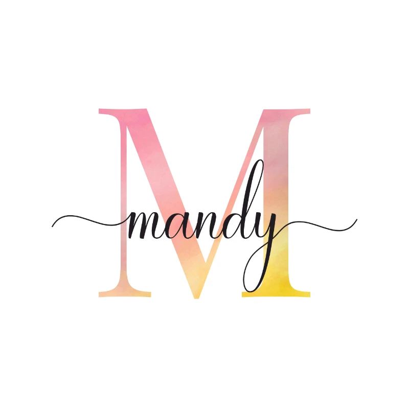 M | Monogramm | Name | Mandy|Watercolor