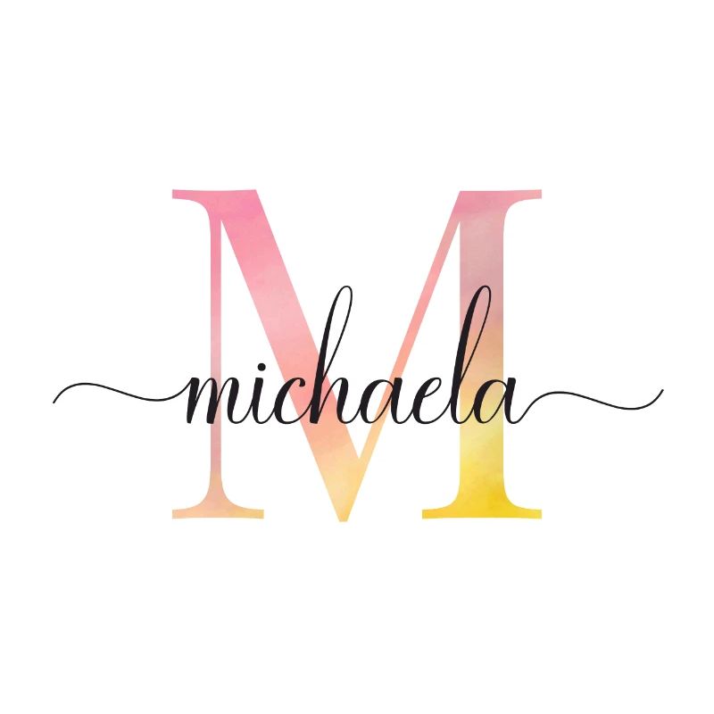 M | Monogramm | Name | Michaela |Watercolor