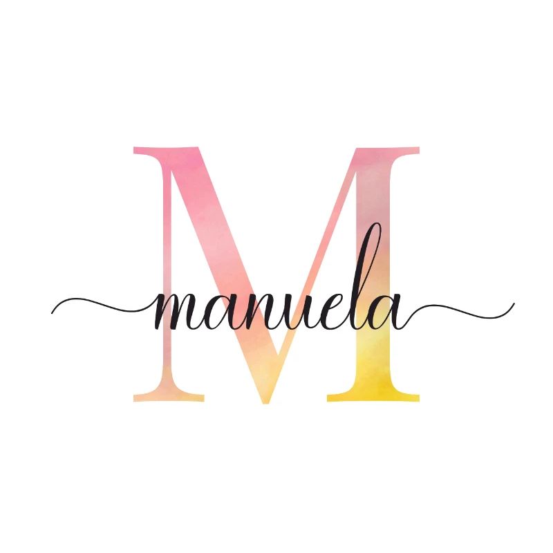 M | Monogramm | Name | Manuela |Watercolor