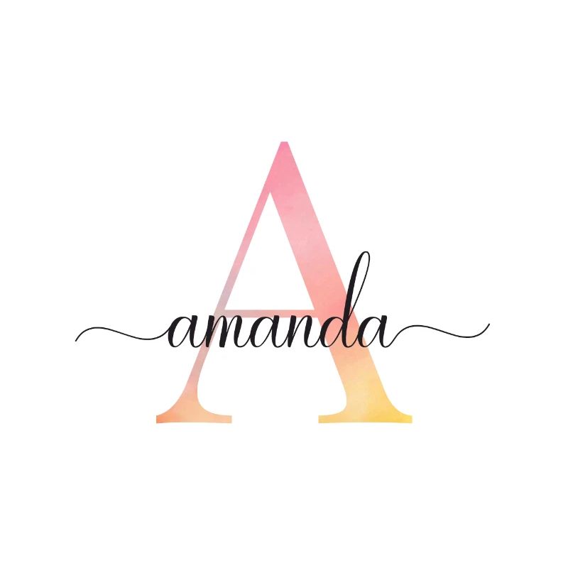 A | Monogram | Name | Amanda |Watercolor