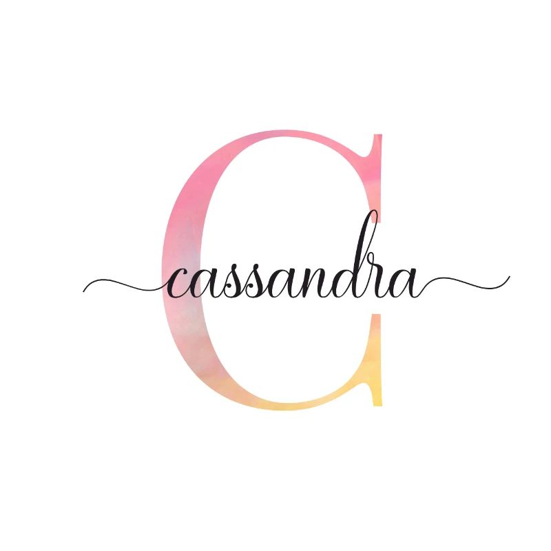 C | Monogram | Name | Cassandra |Watercolor