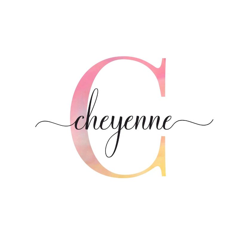 C | Monogramme | Nom | CheyeneAquarelle