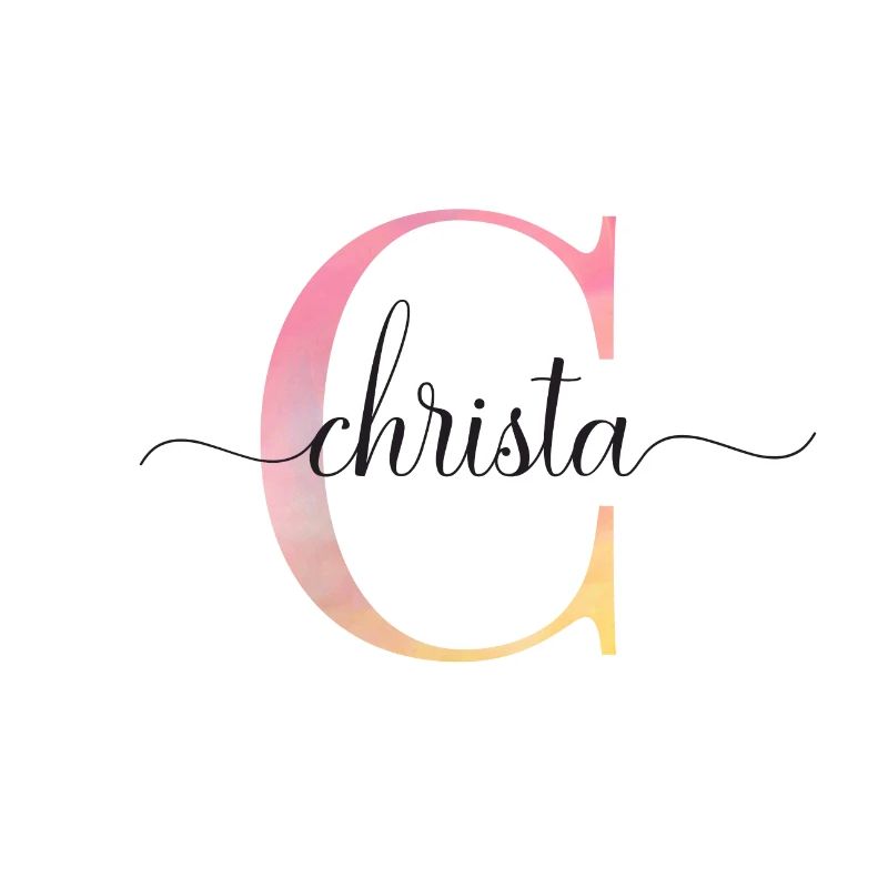 C | Monogramme | Nom | Christa |Aquarelle