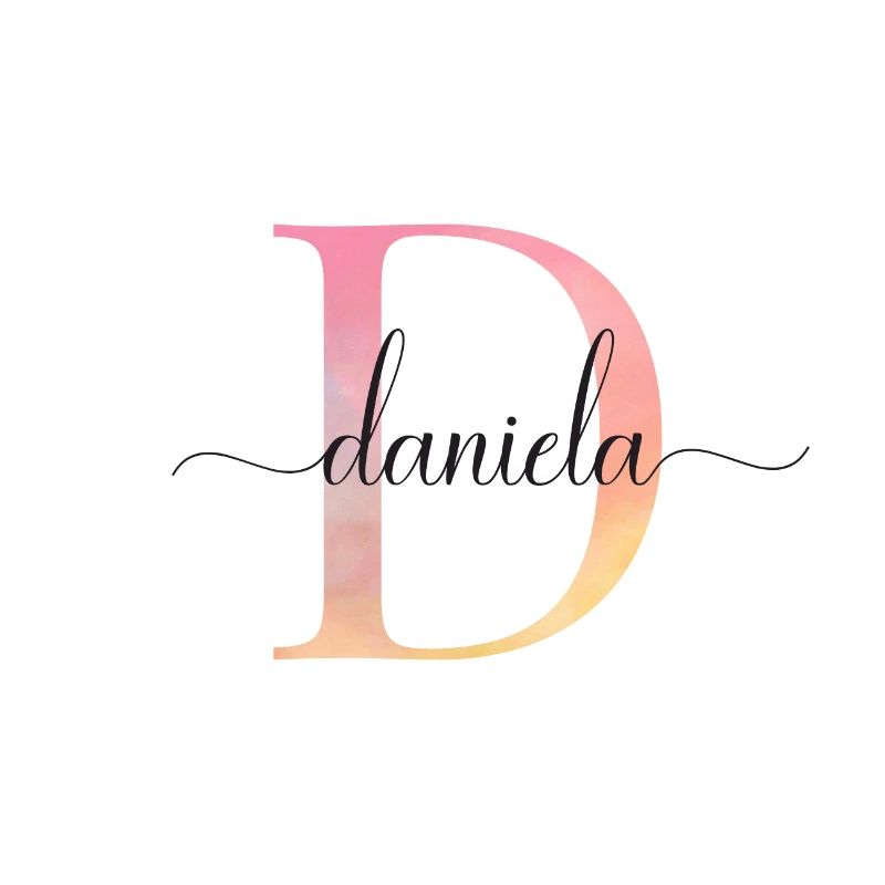 D| Monogramm | Name | Daniela |Watercolor