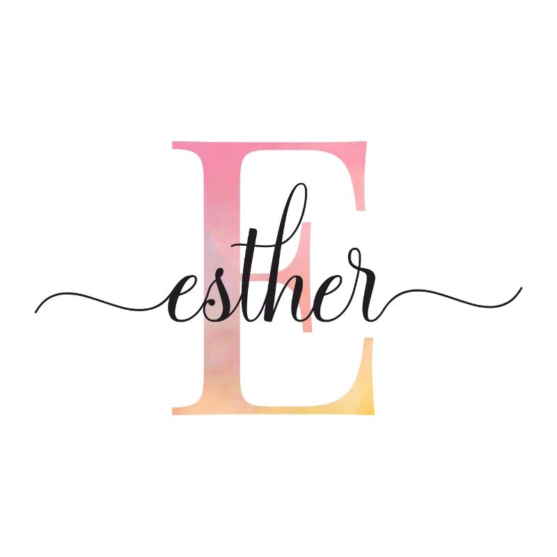 E| Monogram | Name | Esther |Watercolor