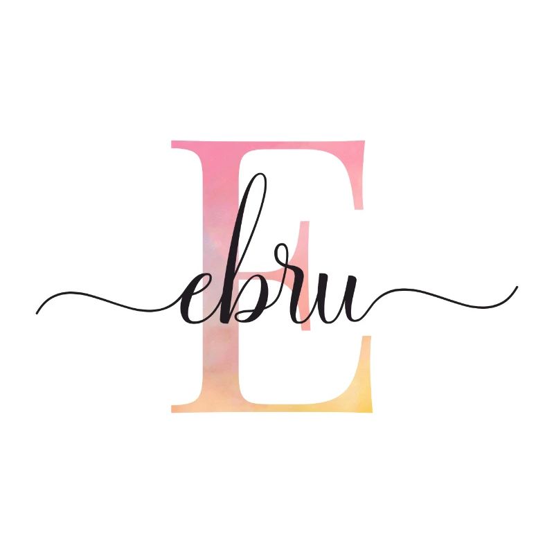 E| Monogramme | Nom | Ebru |Aquarelle