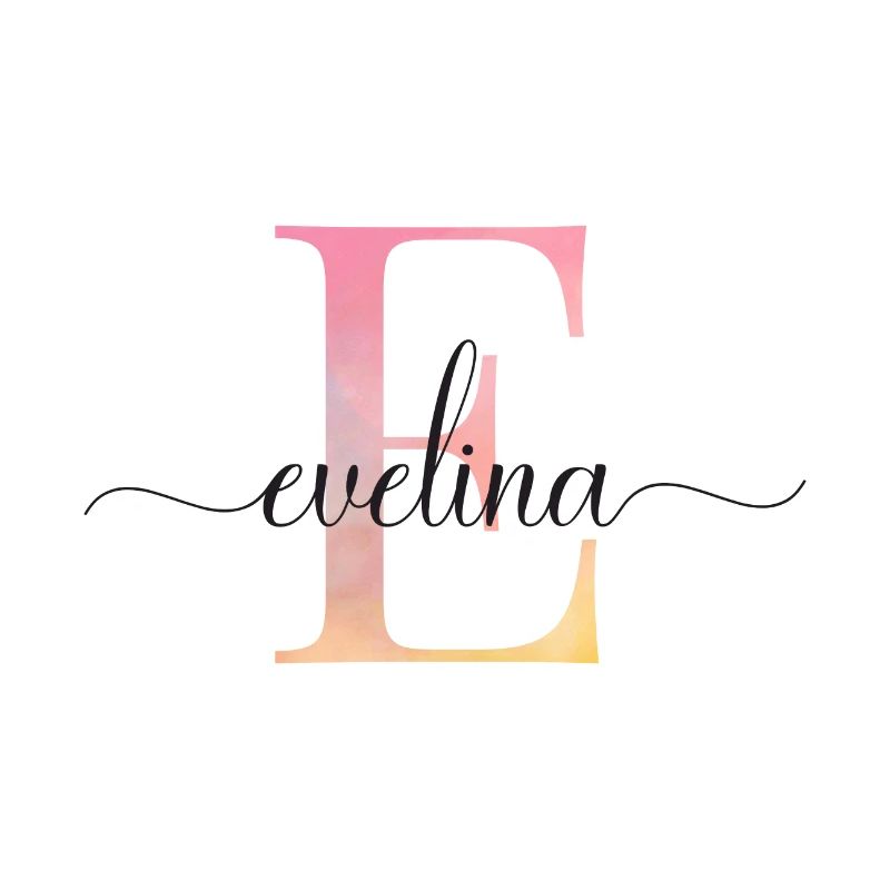 E| Monogramme | Nom | Evelina |Aquarelle