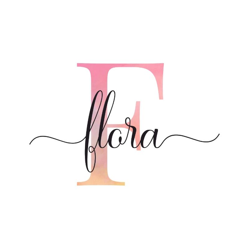 F| Monogramme | Nom | Flore |Aquarelle