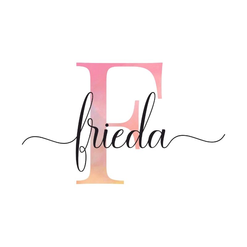 F| Monogramm | Name | Frieda |Watercolor