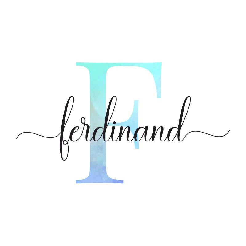 E| Monogramme | Nom | Ferdinand | Aquarelle