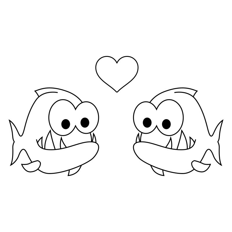 Piranha Comic Paar liebe