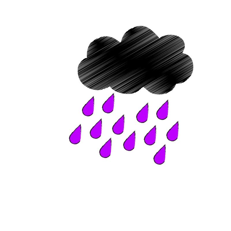 Nuage pluie violet
