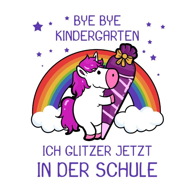 Tschüss Kindergarten Einhorn Einschulung