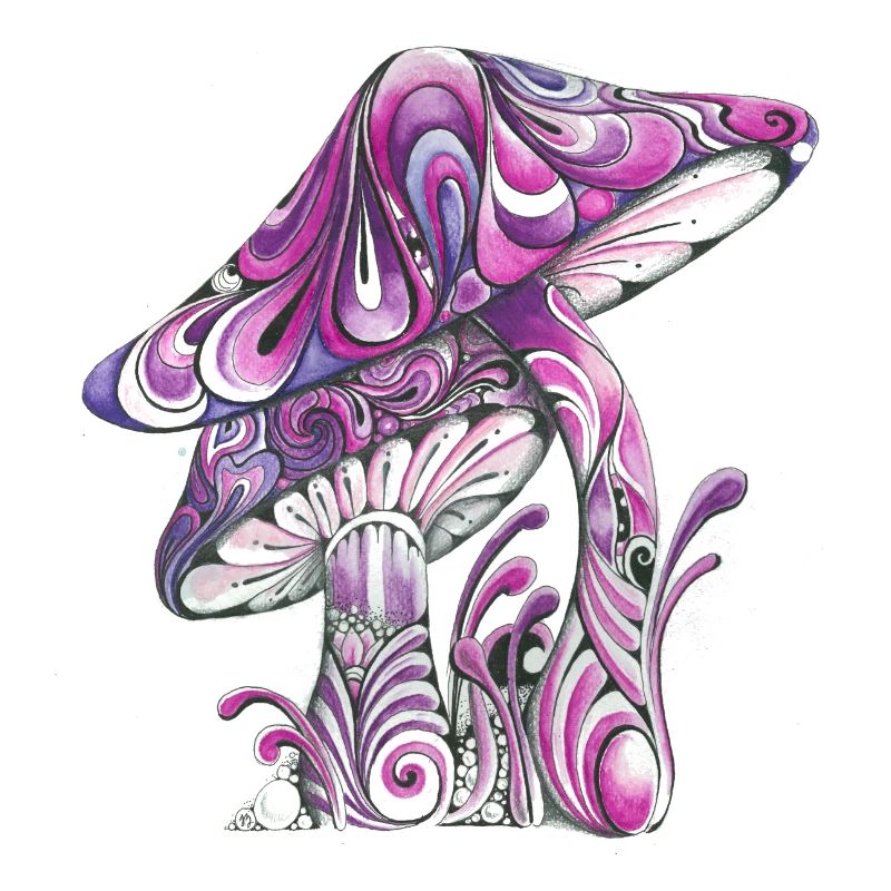 Magic Mushrooms Psychedelic Hippie Design