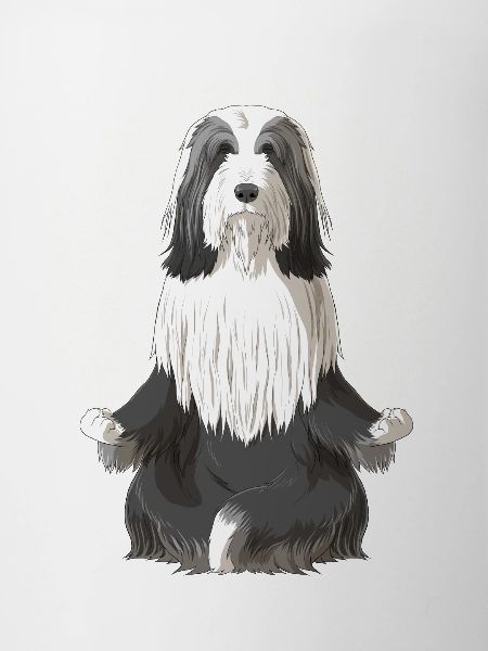 Bearded Collie Dog meditate