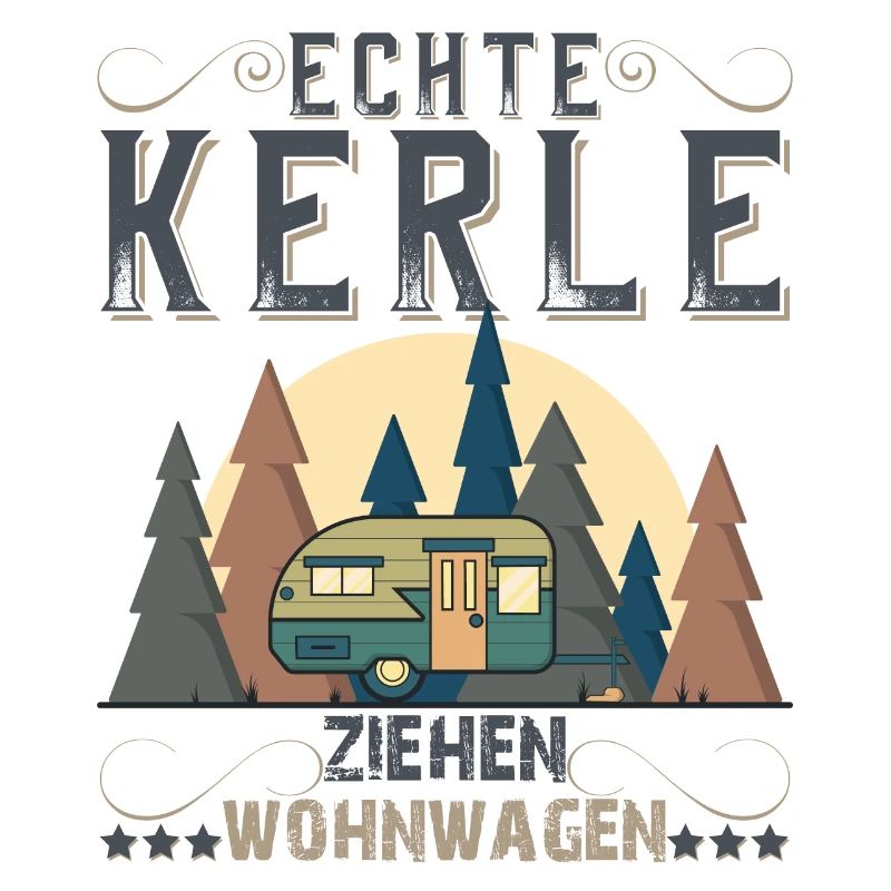Echte Kerle ziehen Wohnwagen Camping Wohnmobil
