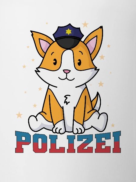 Polizei Fuchs mit Polizeimütze