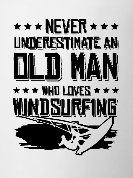old man windsurfing