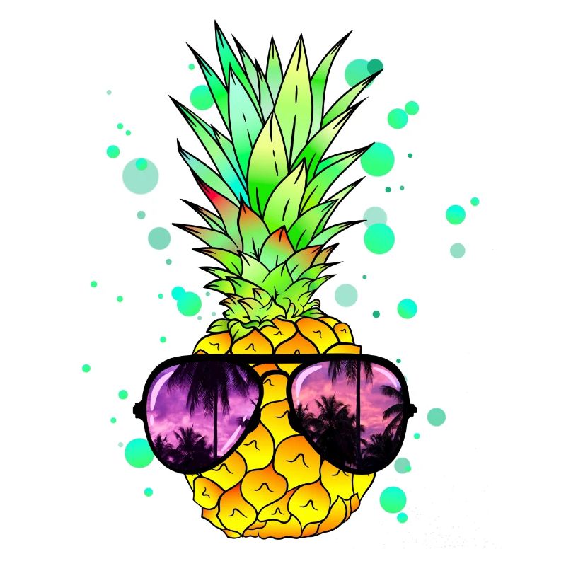 Pineapple with cool beach sunglasses