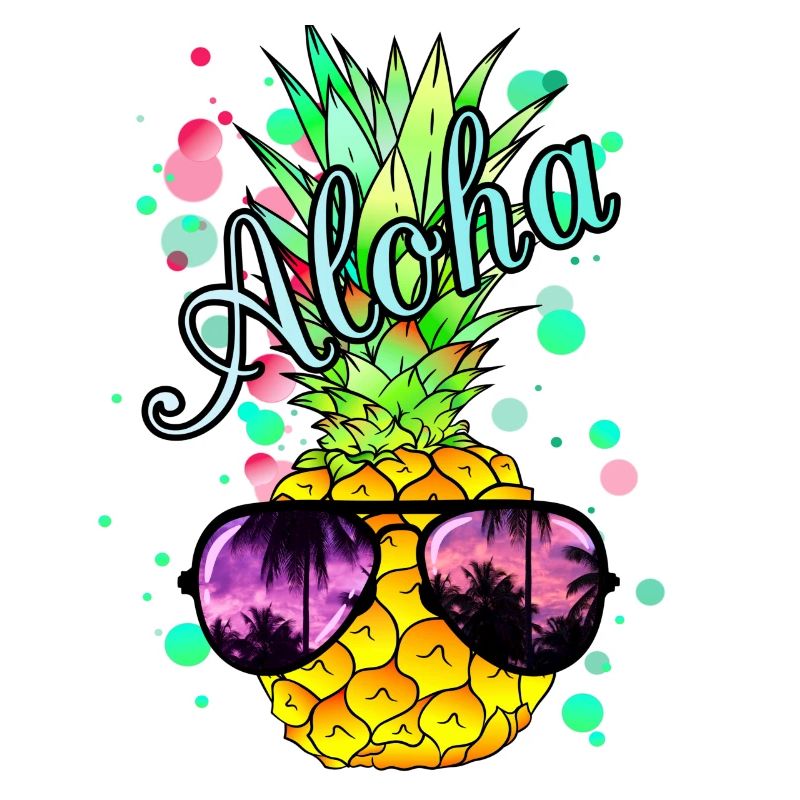 Ananas Aloha avec lunettes de soleil