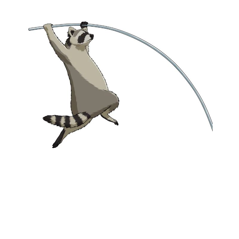 Stabspringer Waschbär Stabhochsprung