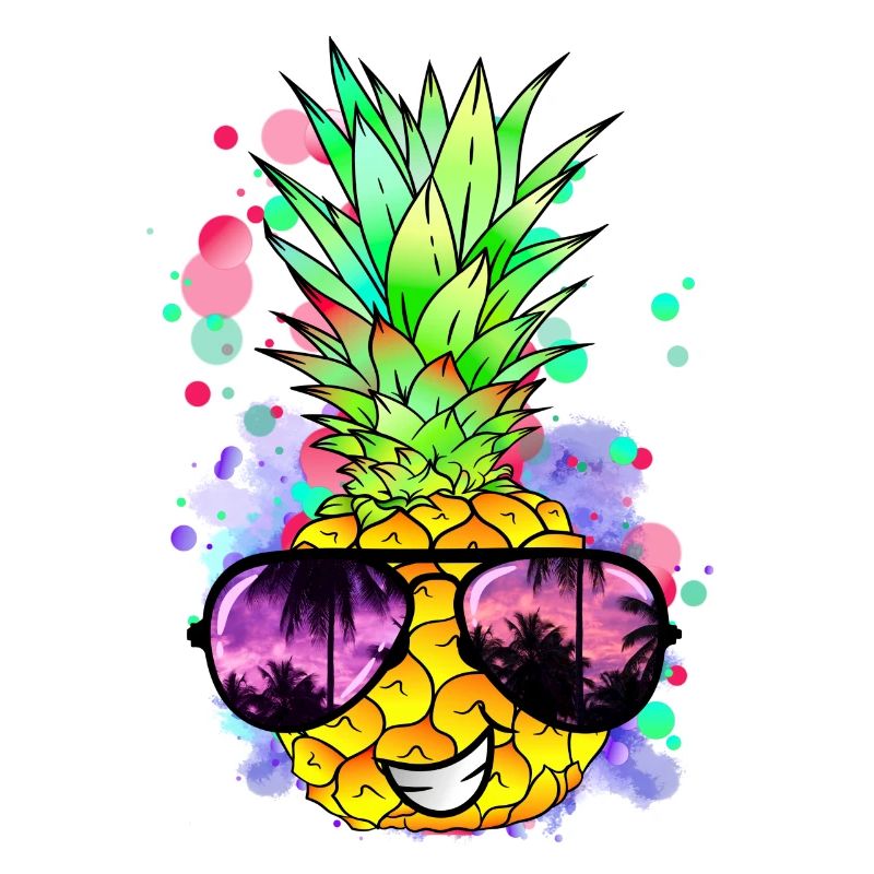 Pineapple with cool sunglasses