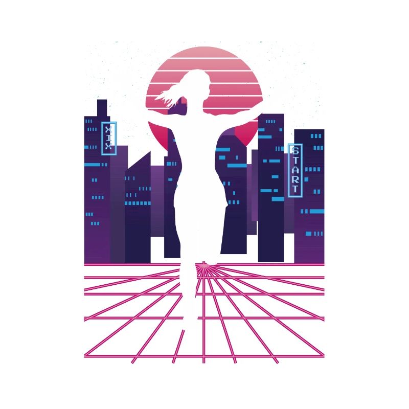 Vaporwave Synthwave Skyline Marathon, Trailrunning