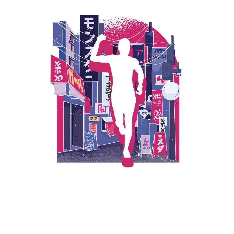Vaporwave Synthwave Skyline Marathon, Trail Running