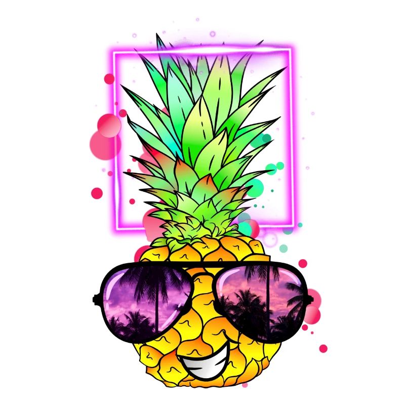 coole Ananas Retro Neon