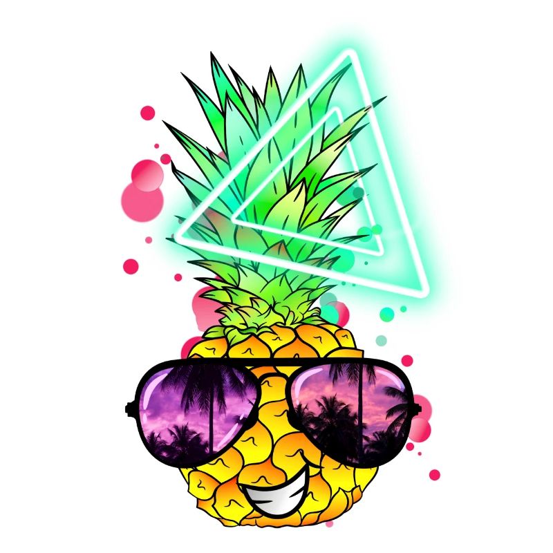 Drôle d’ananas néon rétro