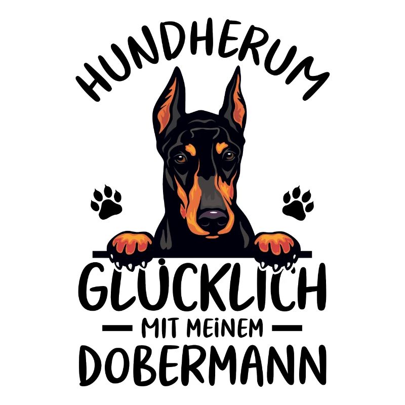 Hund Glücklich mit Dobermann