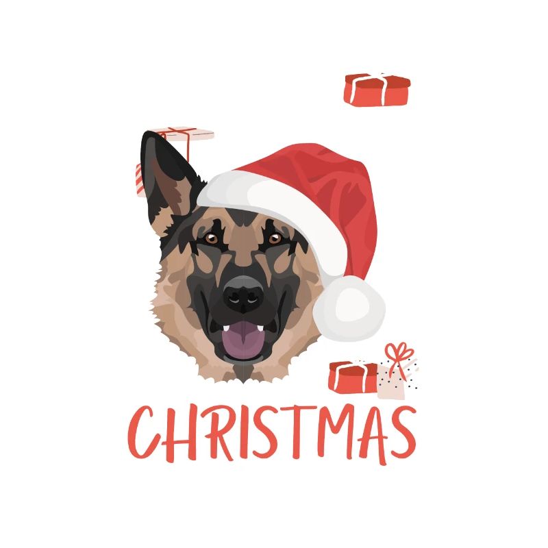 German Shepherd Merry Christmas