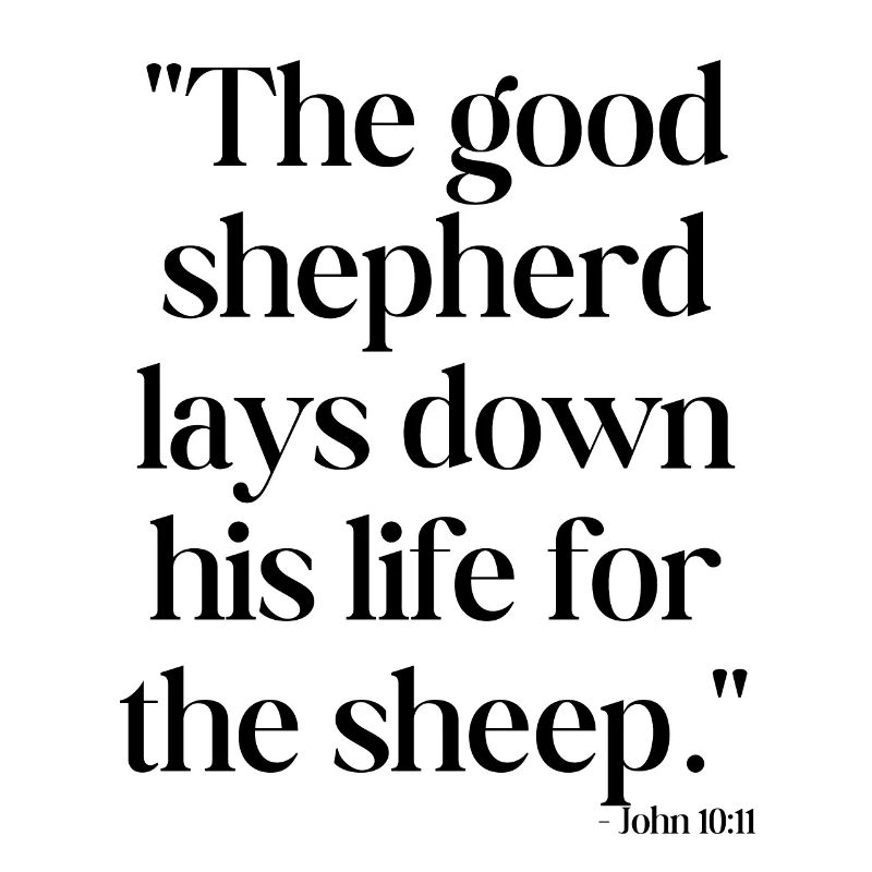 The good shepherd lays down his life for the sheep