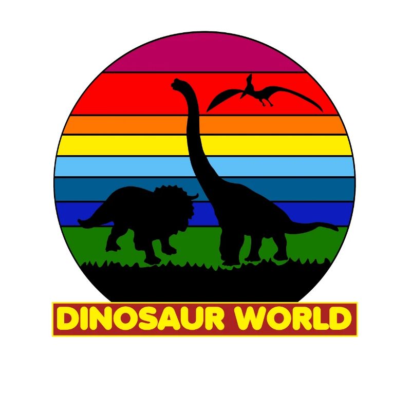 Dinosaurier Welt, Regenbogenfarben, Schattenfigur