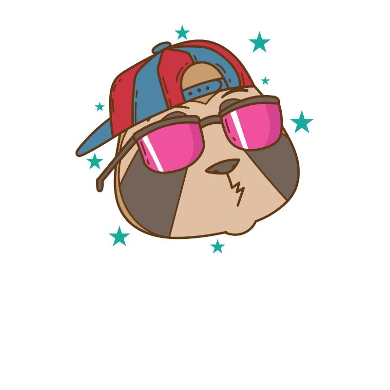 Cool sloth with sunglasses and cappi