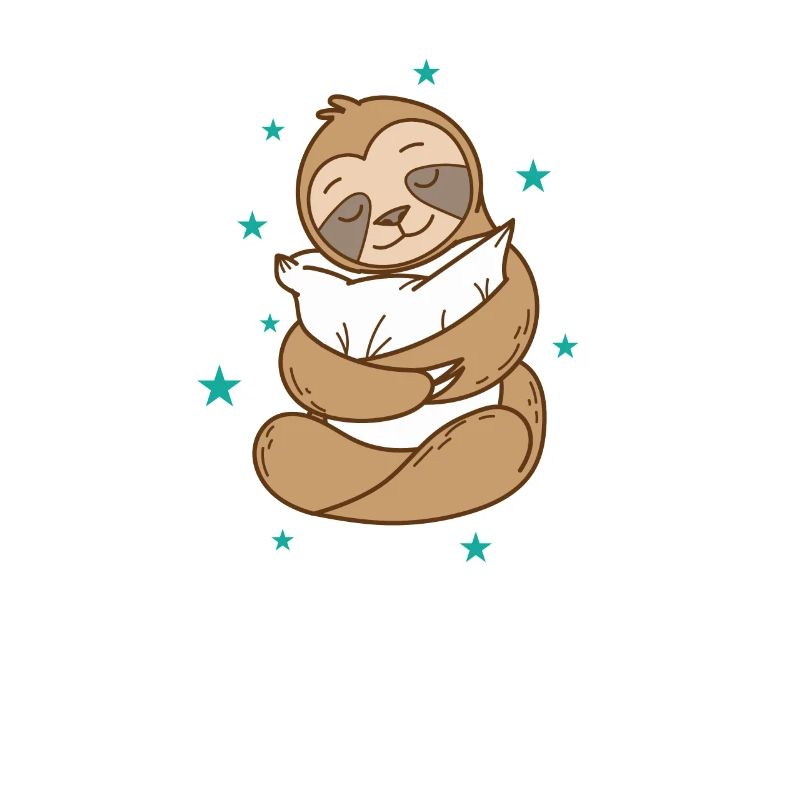 Sloth with pillow nature lazy
