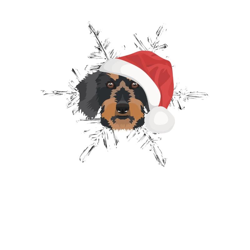 Teckel à poil dur Joyeux Noël
