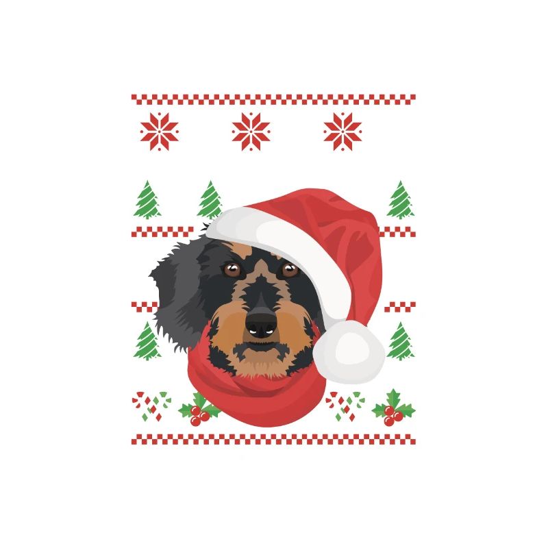 Teckel à poil dur Joyeux Noël