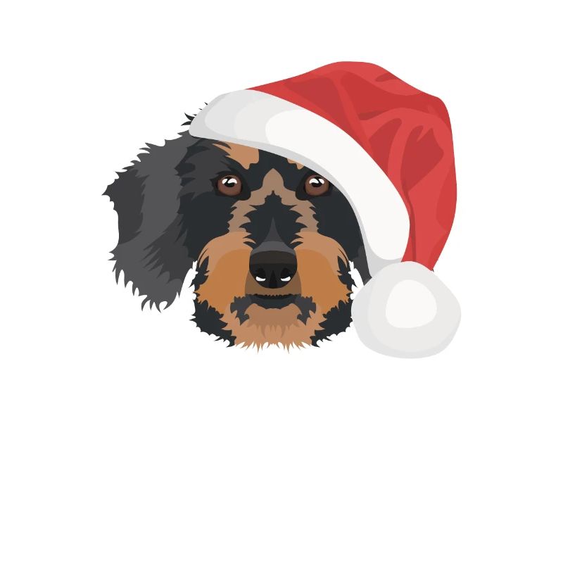 Teckel à poil dur Joyeux Noël