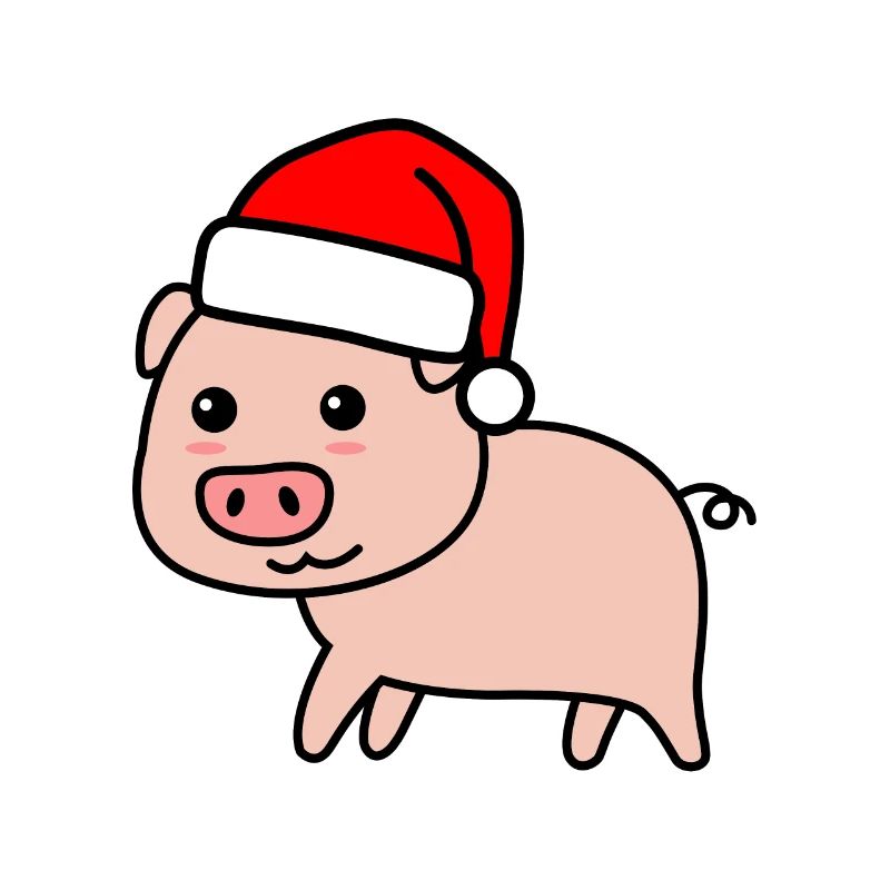 Pig Comic Christmas Xmas