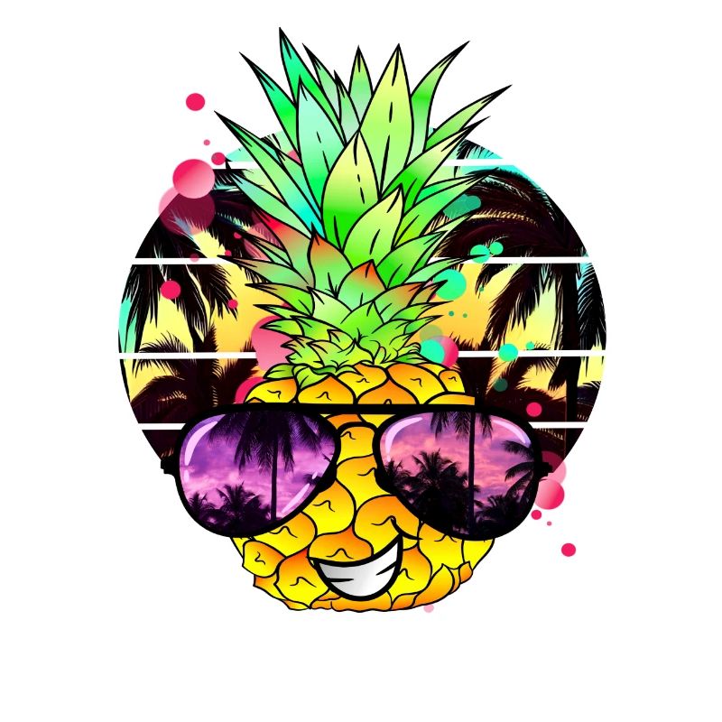 Exotic pineapple with sunglasses